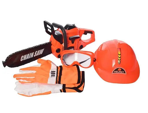 Набор инструментов KY1068-108C пила 40см, подвиж.лента, шлем, очки, перчатки, на батарейке, в коробке (6903317066742) - фото 1