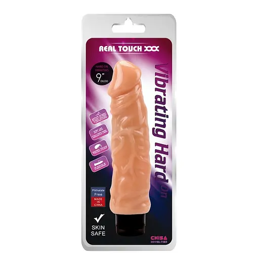 Вібратор Real Touch XXX Vibrating Hard 22.6 см тілесний - фото 5