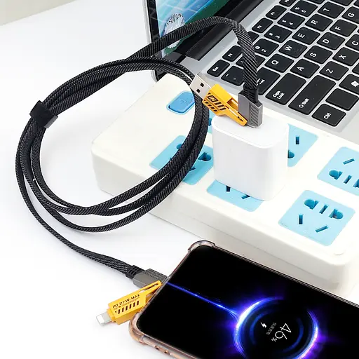 Кабель WUW-X207 USB 3 in 1 65W black - фото 8