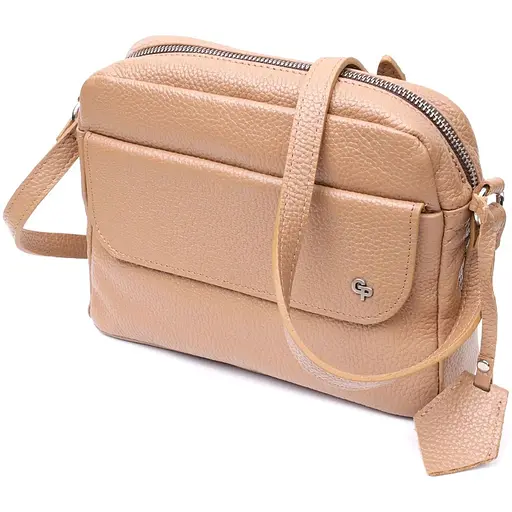 Кожаная женская сумка Grande Pelle 23х17х7 см sum0023596 - фото 1