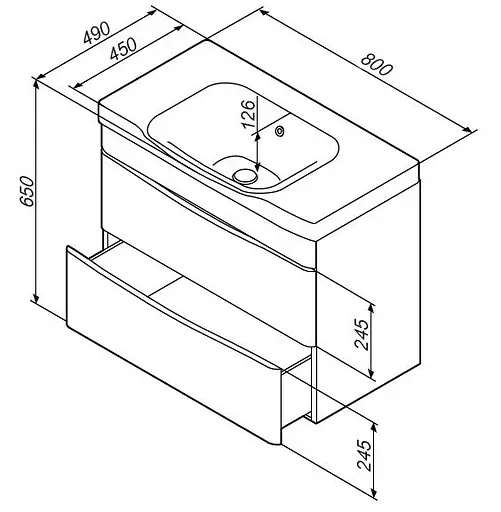 Тумба подвесная AM.PM Like 80 см с умывальником (M80-FHX0802-WC0802-38) - фото 9