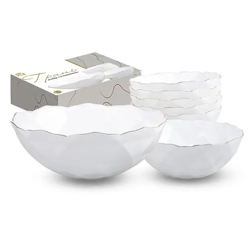 Набір салатників S&T Грані 7 шт. золотий кант (30098-07) - фото 1