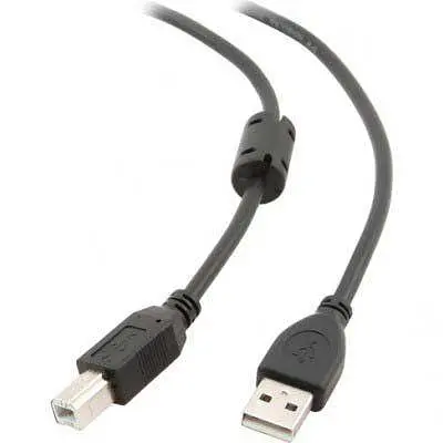 Кабель USB 2.0 AM - USB BM, 1 м, чорний, Maxxter, феритовий фільтр (UF-AMBM-1M) - фото 1