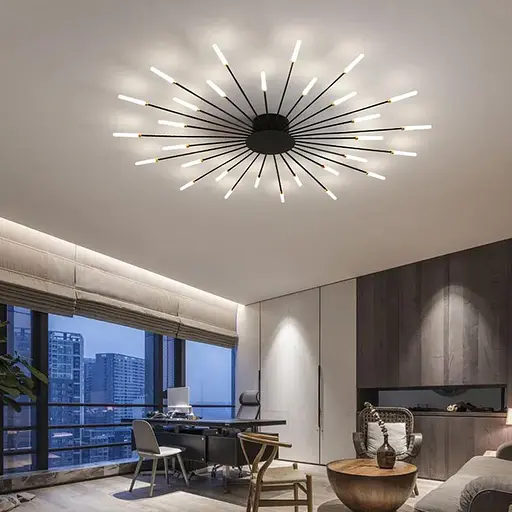 Уникальная потолочная люстра на 30 лучей Ø 116 см Ст. 8838/30 BK | Line F - фото 1