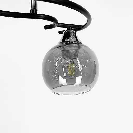 Сучасна люстра в чорному корпусі на 2 графітових плафони | Арт. 11585/2D | Line F - фото 3