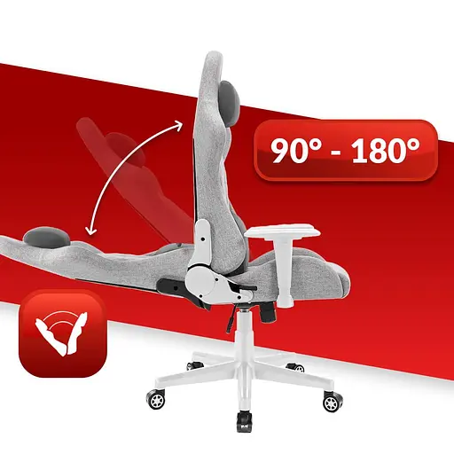 Компьютерное кресло Hell's Chair HC-1006 Grey-White ткань - фото 6