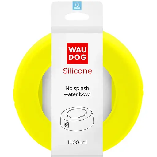 Миска-непроливайка Waudog Silicone 1 л желтый