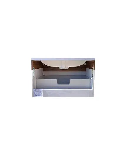 Тумба Мойдодир Colibri 80-А з умивальником Cosmo 80 підвісна французський горіх з білим Венге - фото 3