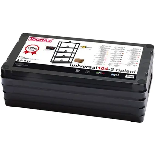 Стелаж Plastmeccanica 5 полиць універсальний 100х40х180 см чорний (00-00005142) - фото 2