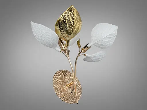 Дизайнерське бра Romin з фарфоровими елементами 2 лампи золото - фото 2