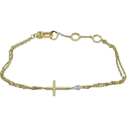 Золотой браслет Харьковская ювелирная фабрика Харьковская ювелирная фабрика с фианитами. 700151\1-БР.ЕВРО 19,5