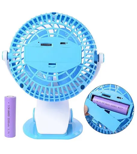 Настольный портативный мини вентилятор Mini Fan ML-F168 бытовой на аккумуляторе от USB с прищепкой - фото 4