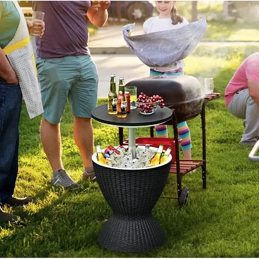 Стол-холодильник Costway Curver с регулируемой высотой 30L черный - фото 4