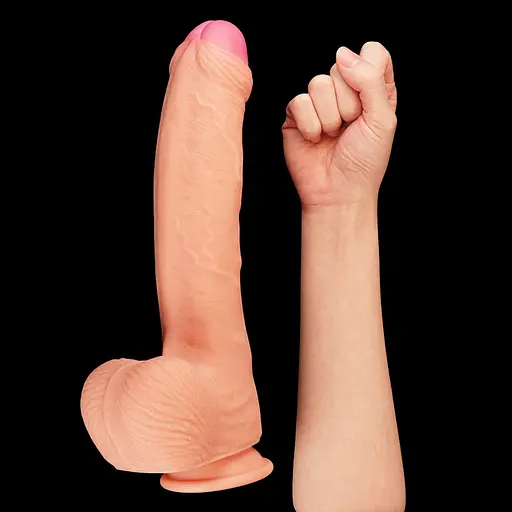 Большой фаллос на присоске LoveToy Nature Cock 28 см телесный - фото 8