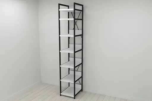 Шкаф Гардероб Уни секция 4 серии Конект Ferrum-decor 220x40x50см Черный металл ДСП Белый 32 мм (FRD-104547) - фото 7