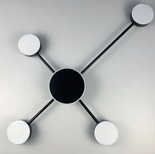 Стельовий LED світильник-супутник чорного кольору Line.F R 88/4 BK - фото 1