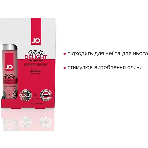 Гель для оральних пестощів System JO Oral Delight - Strawberry Sensation (30 мл) - фото 3
