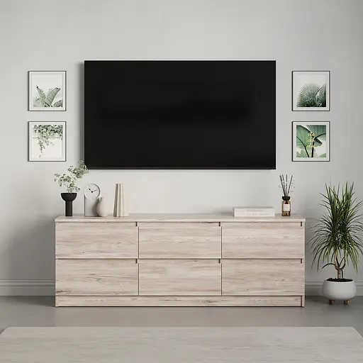 Тумба під телевізор MebelStar Нео 6Ш 150x43x53 см Аляска сірий (MBS-1283) - фото 2