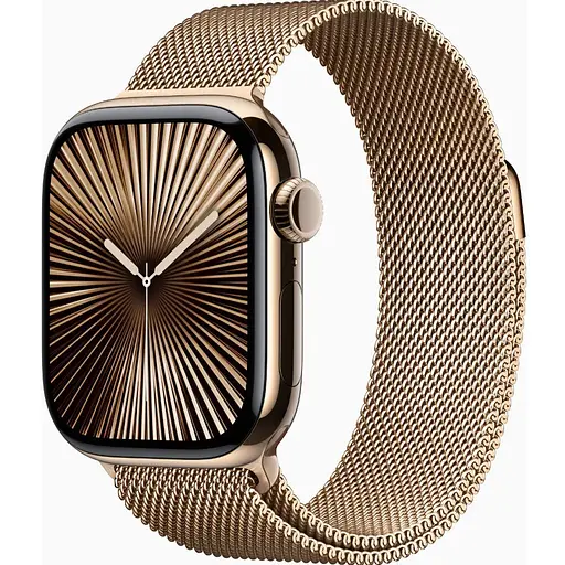 Смарт-часы Apple Watch Series 10 GPS + Cellular 42mm Gold Titanium Case w. Gold Milanese Loop MX083 - фото 1
