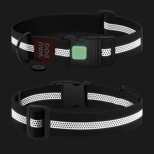 Ошейник для собак водостойкий Waudog Waterproof с QR-паспортом светоотражающий пластиковый фастекс XXL Ш 40 мм Д 46-70 см - фото 3
