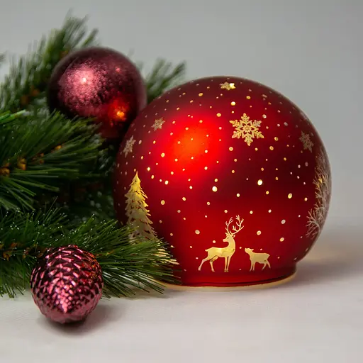 Світильник декоративний Chomik Куля скляний LED 12x11 см червоний (BOZ1853) - фото 3