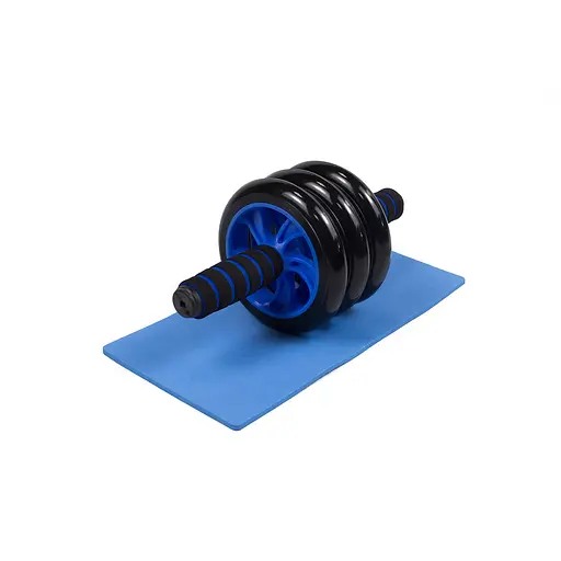 Ролик для пресса EasyFit с ковриком Синий (3 колеса) (EF-1353-B) - фото 1