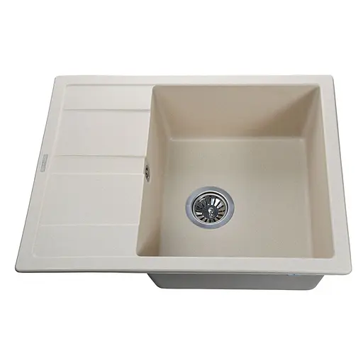 Кухонна мийка гранітна Globus Lux One слонова кiстка 650x500 - фото 1