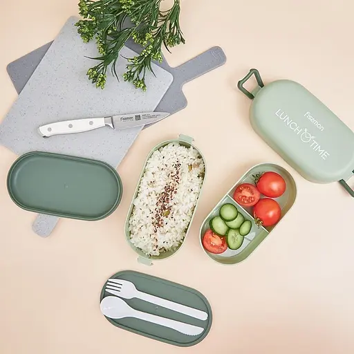 Ланч-бокс Fissman двойной 19х9х8.7см зеленый (16744) - фото 11