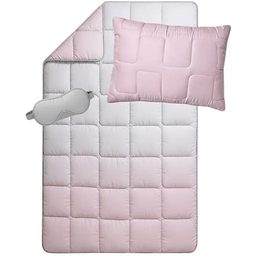 Набір  Ideia полуторний з штучного пуху WomenTime ковдра та подушка сірий тамаска для сну (8-36151)