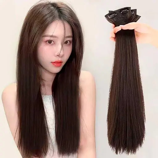 Набор трессов на заколках 3 шт 55 см коричневый K0972-2 - фото 2