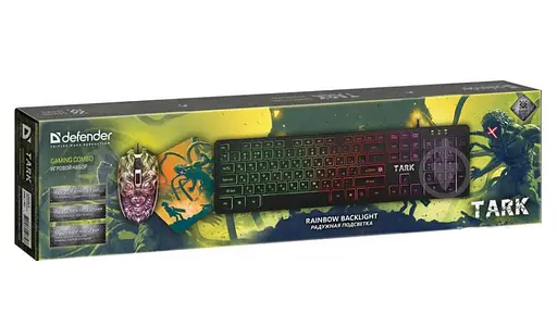 Комплект клавиатура и мышь (проводной) Defender Tark C-779 UKR RGB-подсветка - фото 4