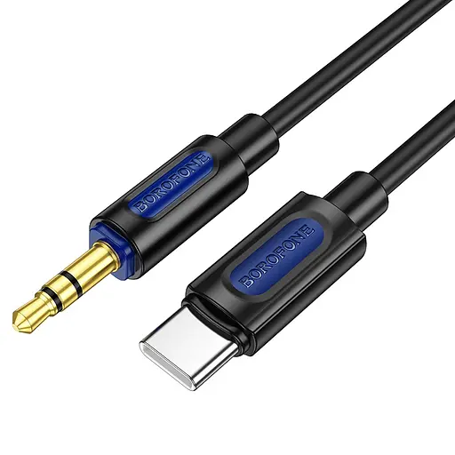 Аудіокабель BOROFONE BL20 True sound silicone digital audio conversion cable Type-C Black - фото 1