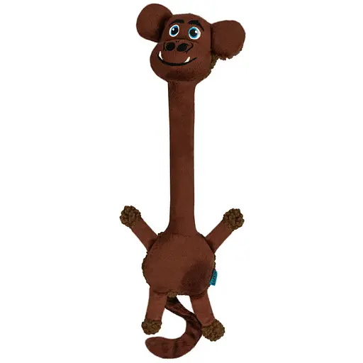 Игрушка для собак Barksi Обезьяна с хрустящей шеей и пищалкой  - фото 1