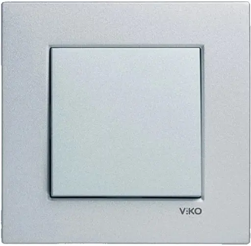 Вимикач одноклавішний VIKO Novella Срібло (93000001)