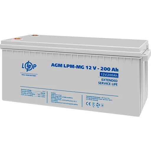 Акумулятор LogicPower AGM-MG 12V/200Ah/2400Wh (3875) [122556] - фото 3