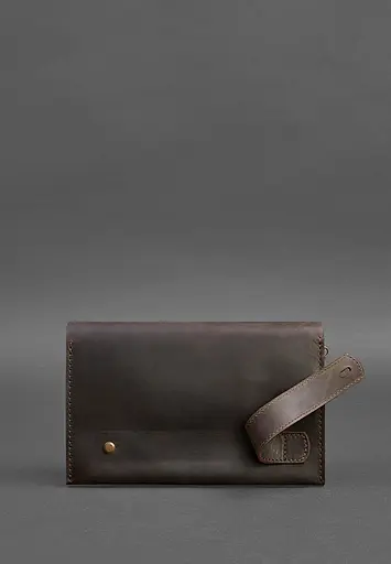 Шкіряний чоловічий клатч-барсетка 3.0 темно-коричневий Crazy Horse - фото 8