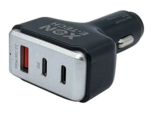 Автомобильное зарядное устройство XON MaxCharge Type-C 82.5W (2 x Type-C PD30 + Type-A 15V/1.5A) Black (CM1A2C82WB 3500) - фото 1