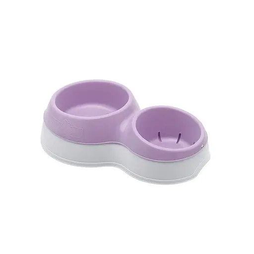 Миска для корма с двойным дном для воды Large 44x27x12h, сиреневый