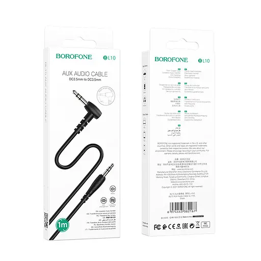 Аудіокабель Borofone BL10 AUX audio cable 1 м чорний - фото 2
