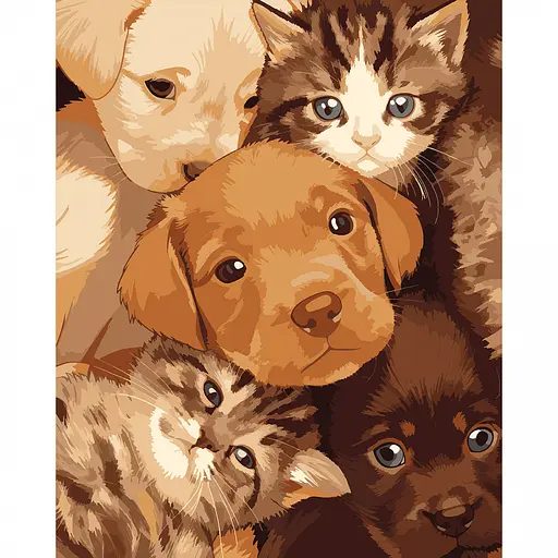 Картина по номерам Santi Милые мордашки 40х50 см (955765) - фото 1