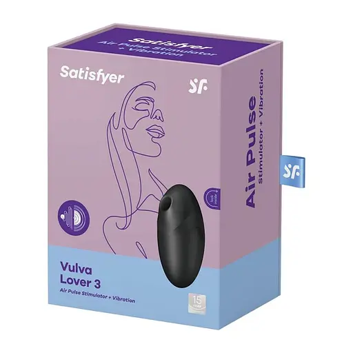Вакуумний стимулятор клітора з вібрацією Satisfyer Vulva Lover 3 чорний - фото 9