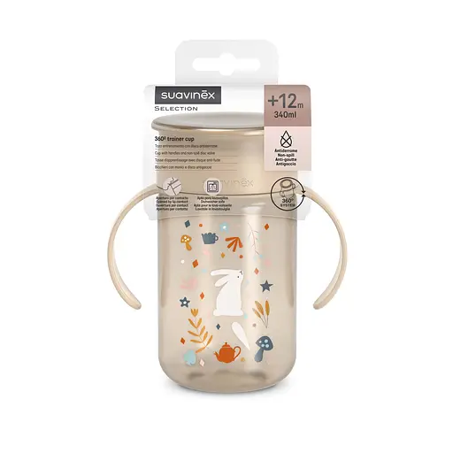 Пляшка-непроливайка Suavinex Wonderland +12 місяців 340 мл бежева (402792) - фото 3