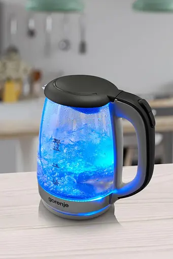 Электрочайник Gorenje 1.7 л, 2,200 Вт, strix контроль, стекло, белый - фото 8