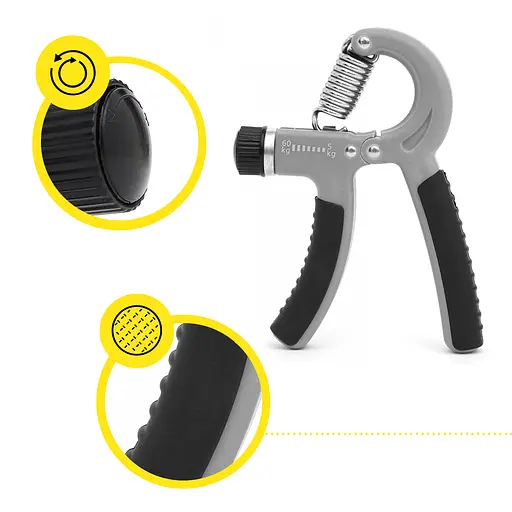 Еспандер кістьовий Cornix 5-60 кг з регульованим навантаженням XR-0383 Grey/Black - фото 6