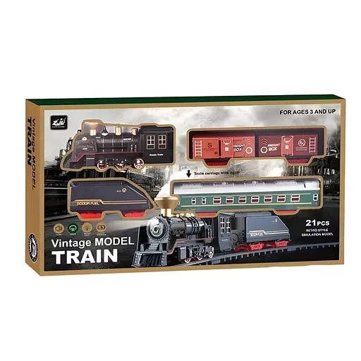 Детская железная дорога Vintage Model Train со звуком и светом на 21 деталь (3299-69) - фото 3