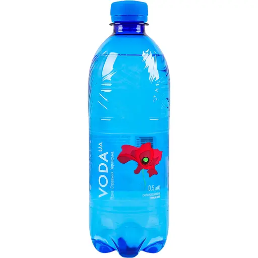 Вода питьевая Voda UA Родная Настоящая Украинская сильногазированная 0.5 л