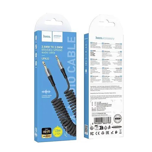 Кабель Hoco AUX 3.5 мм to 3.5 мм Nuevo audio cable UPA33 1.5 м - фото 2