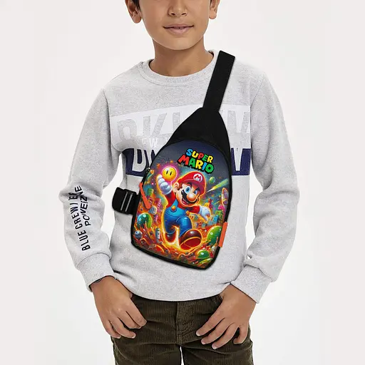 Сумка через плече дитяча Супер Маріо 29х17 см сумка слінг для хлопчика (02191)