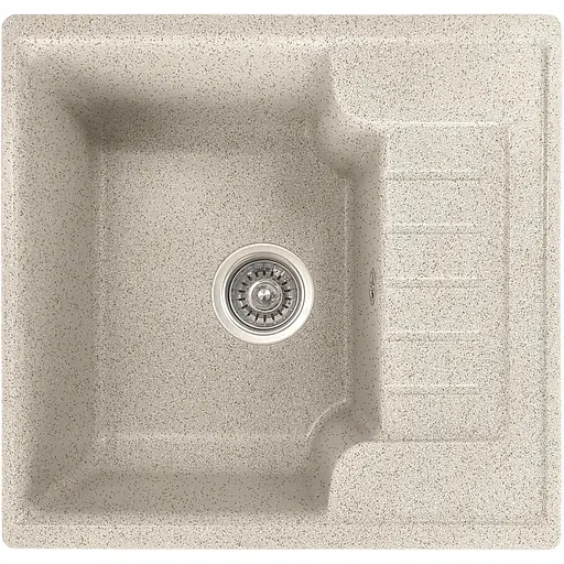 Гранітна кухонна мийка Romzha Klasicky 51 Gri (802) з крилом - фото 1