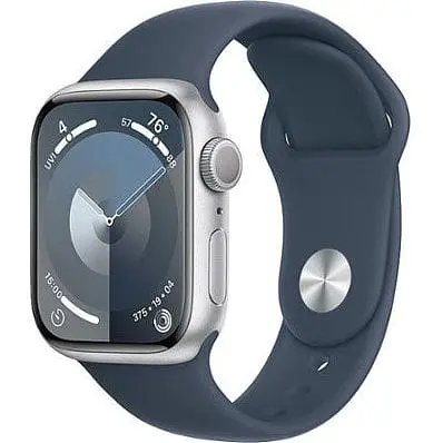 Смарт-часы Apple Watch Series 9 GPS 41 mm Silver Aluminum Case w. Storm Blue S. Band - S/M (MR903)